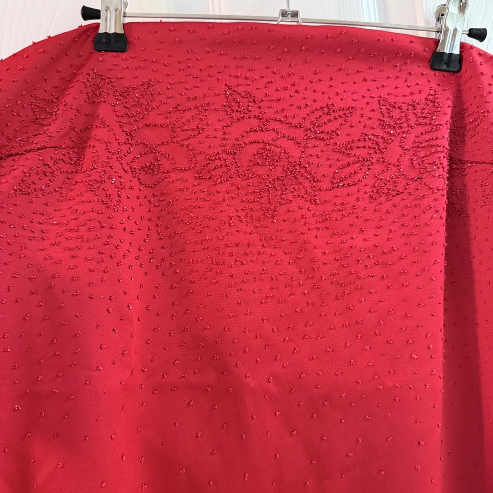 Vintage Sally USA Red Rhinestone Strapless Evening Gown Formal Dress Made USA - Picture 5 of 16